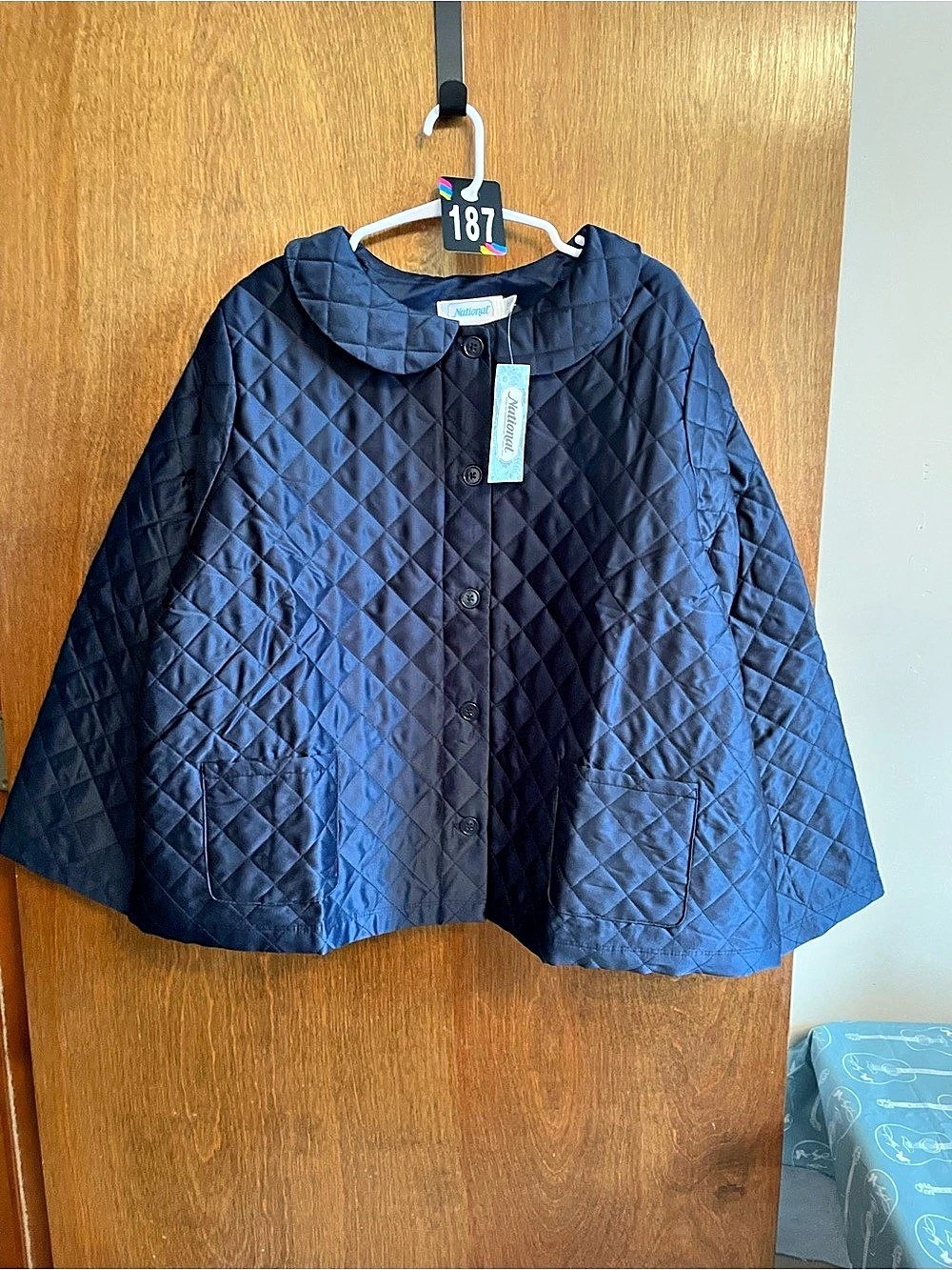 National Quilted Cape Jacket in Blue Size 2X NWT